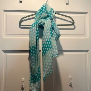 Talbots Blue Polka Dot Scarf